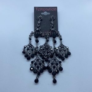 Temptation Black Beaded Earrings